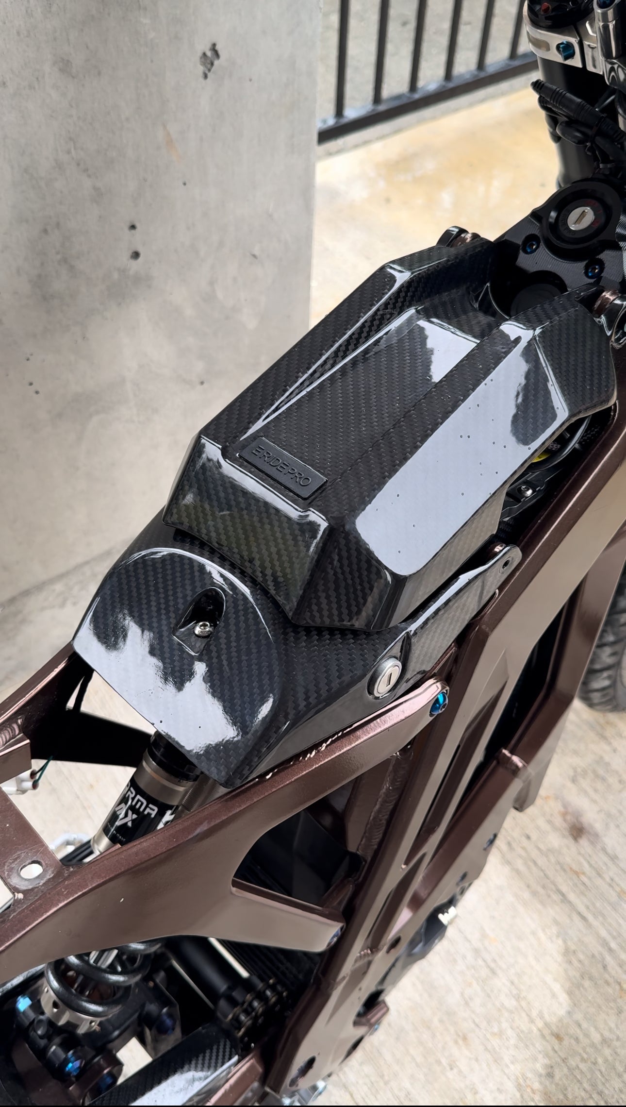 Eride carbon battery lid lock cover